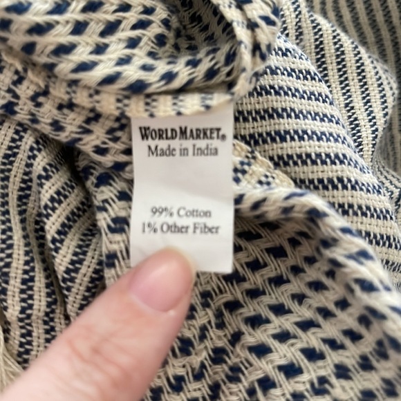 World Market Blue and Cream Fringe Vest Duster OS - Picture 3 of 10